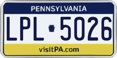 PA license plate LPL5026