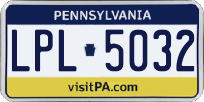 PA license plate LPL5032