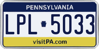 PA license plate LPL5033
