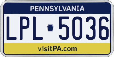 PA license plate LPL5036
