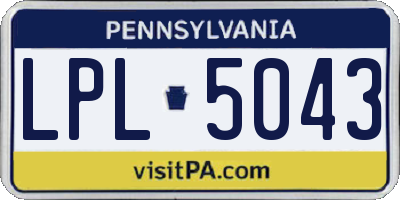 PA license plate LPL5043