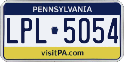 PA license plate LPL5054