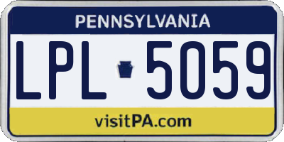 PA license plate LPL5059