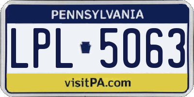 PA license plate LPL5063