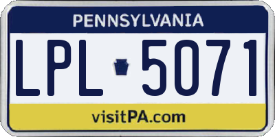 PA license plate LPL5071
