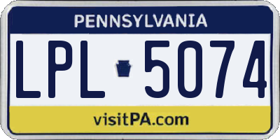 PA license plate LPL5074
