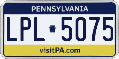 PA license plate LPL5075