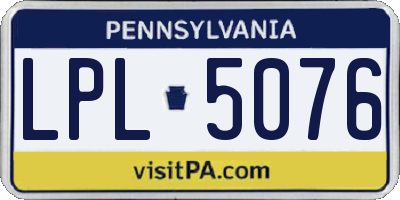 PA license plate LPL5076