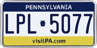 PA license plate LPL5077