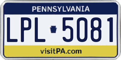 PA license plate LPL5081