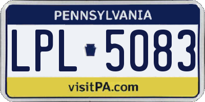 PA license plate LPL5083