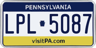PA license plate LPL5087