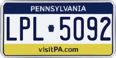 PA license plate LPL5092
