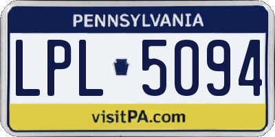 PA license plate LPL5094