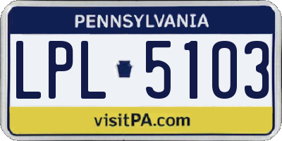 PA license plate LPL5103