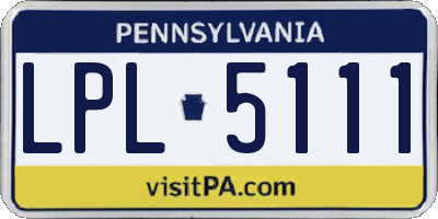 PA license plate LPL5111