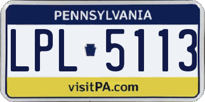 PA license plate LPL5113