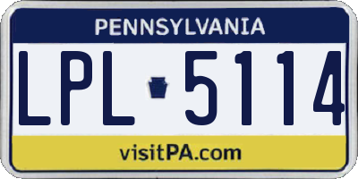 PA license plate LPL5114