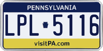 PA license plate LPL5116