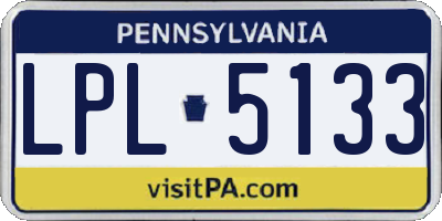 PA license plate LPL5133