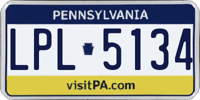 PA license plate LPL5134