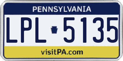 PA license plate LPL5135