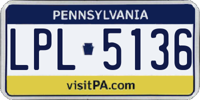 PA license plate LPL5136