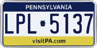 PA license plate LPL5137