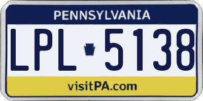 PA license plate LPL5138