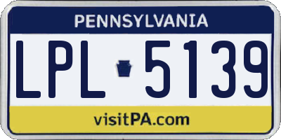 PA license plate LPL5139