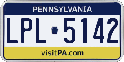 PA license plate LPL5142