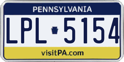 PA license plate LPL5154