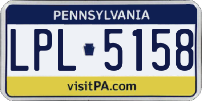 PA license plate LPL5158