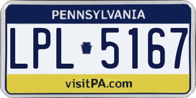PA license plate LPL5167