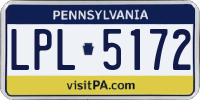 PA license plate LPL5172