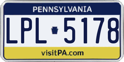 PA license plate LPL5178