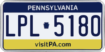 PA license plate LPL5180