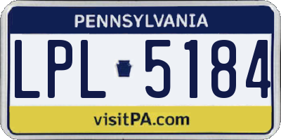 PA license plate LPL5184