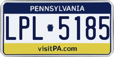 PA license plate LPL5185