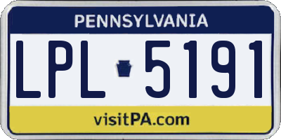PA license plate LPL5191
