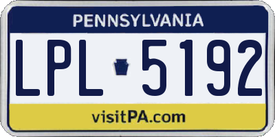 PA license plate LPL5192