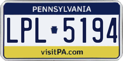 PA license plate LPL5194