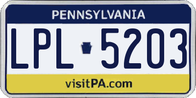 PA license plate LPL5203