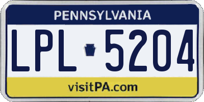PA license plate LPL5204