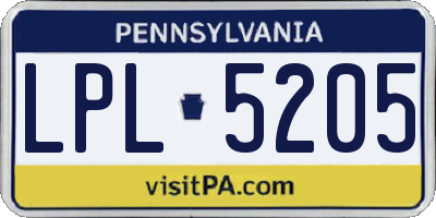 PA license plate LPL5205