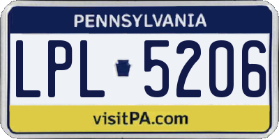 PA license plate LPL5206