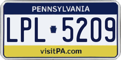 PA license plate LPL5209