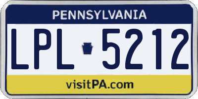 PA license plate LPL5212