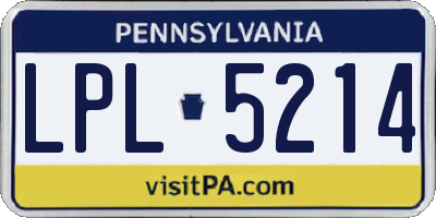 PA license plate LPL5214