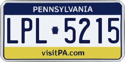 PA license plate LPL5215